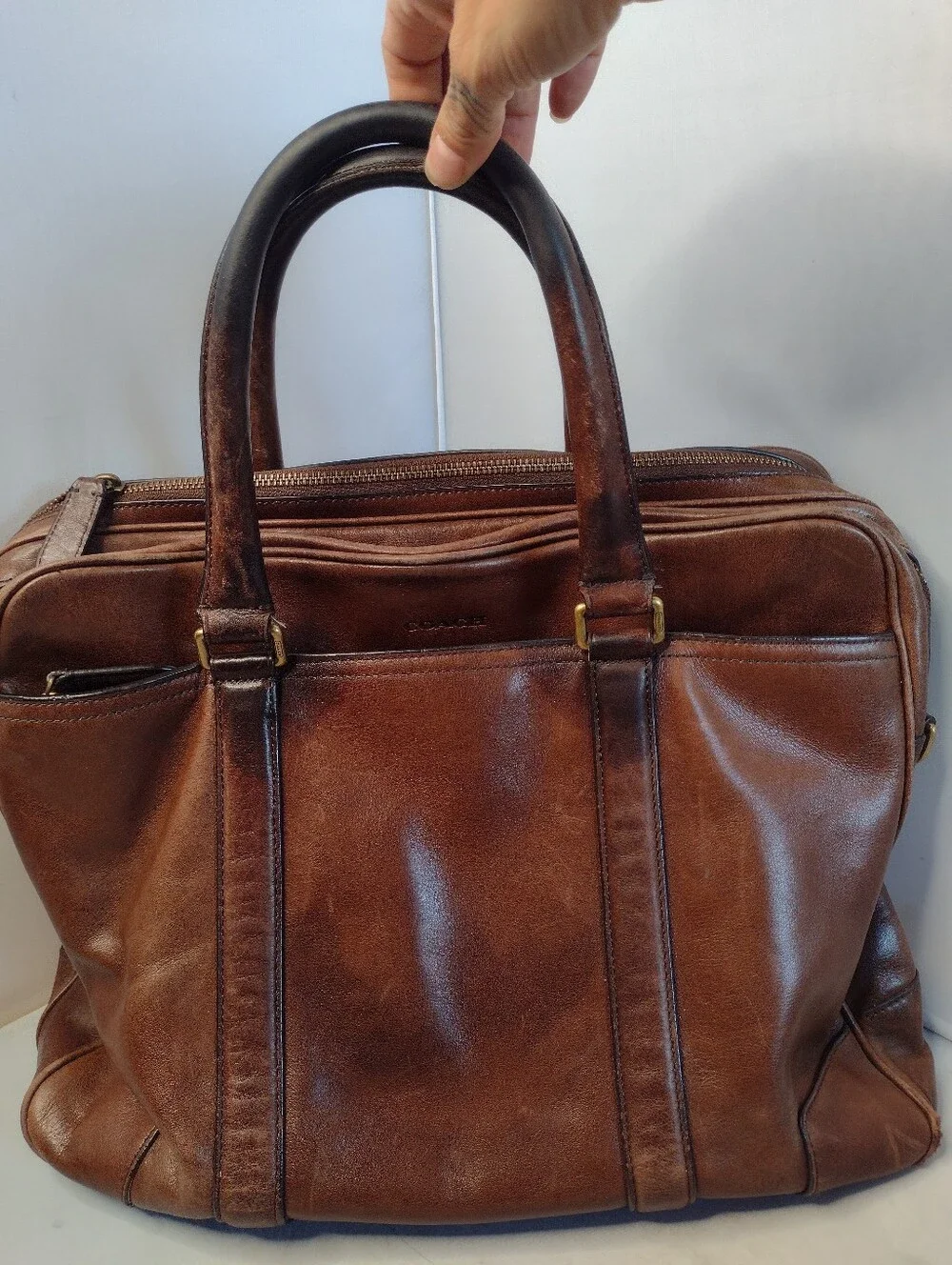 Coach 70777 Bleecker Brown Leather Commuter Briefcase Messenger Laptop Bag